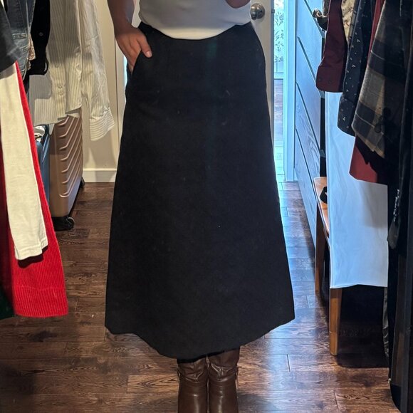 Vintage Harvé Benard Long Wool Preppy Skirt size 8 - Picture 1 of 4